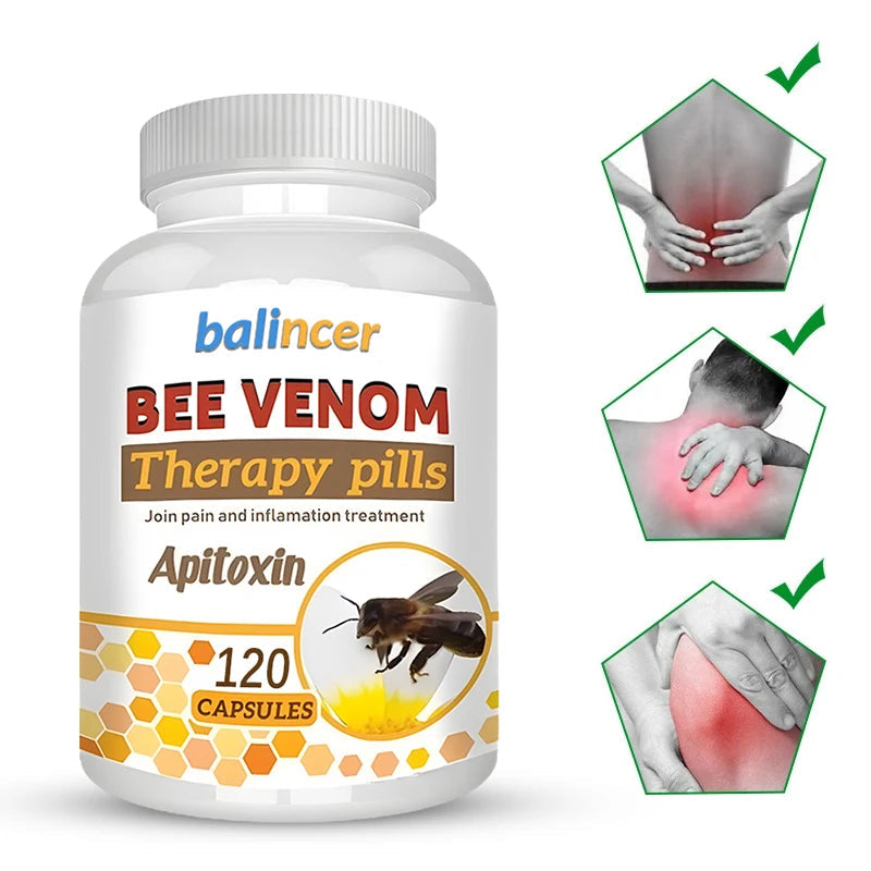 Premium Bee Venom Extract Capsules, Immune Boosting, Antioxidant, Joint and Bone Supplement, Non-GMO, 120 Capsules Healthy supplements