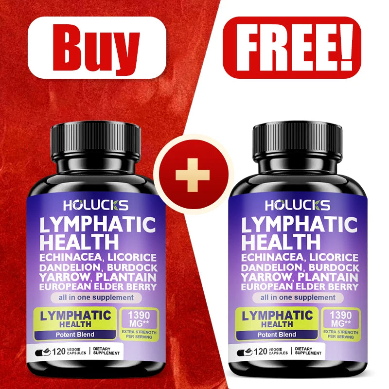 Buy 1 Get 1 Free! Premium Lymphatic Health Supplement, for Reduces Swelling, Boosts Immune Defense & Healthy Fluid Circulation Healthy supplements