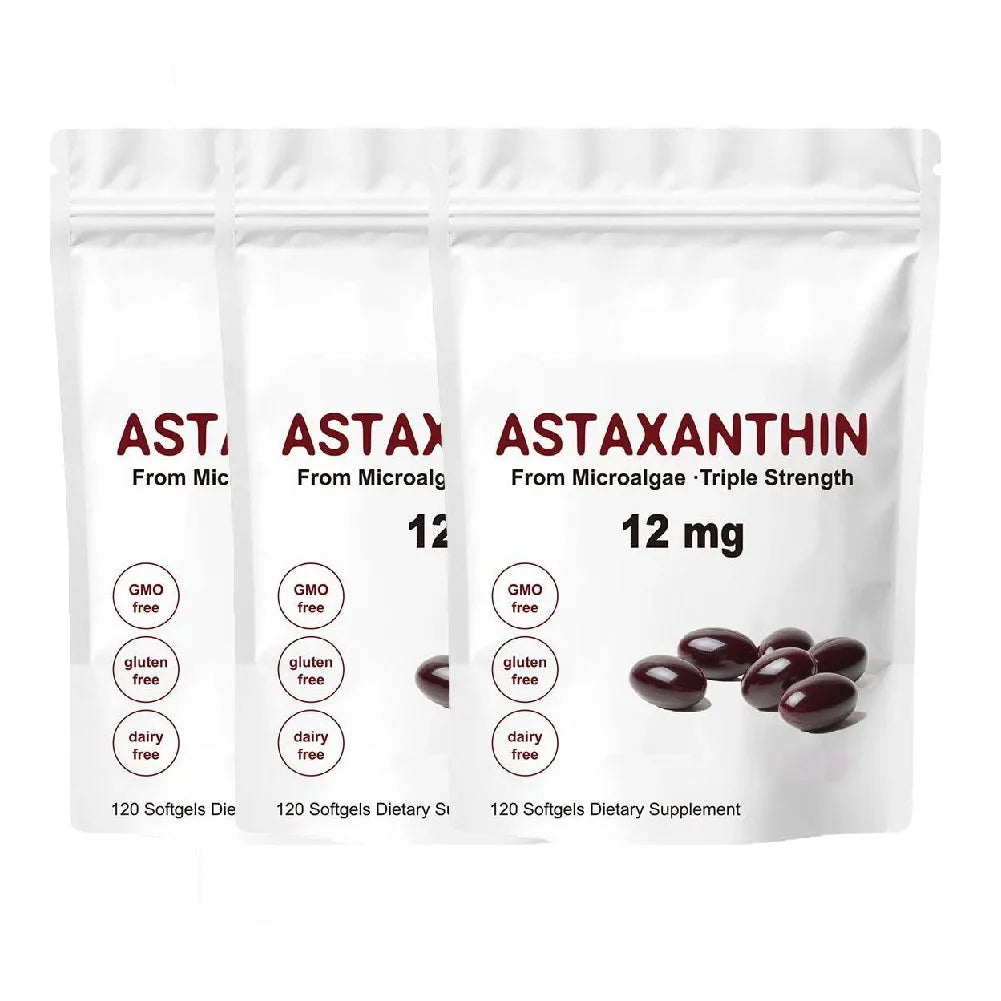 Astaxanthin 12mg, Premium Astaxanthin Antioxidant Supplements with Antioxidant Activity, Supports Eye, Immune, Skin Health Healthy supplements