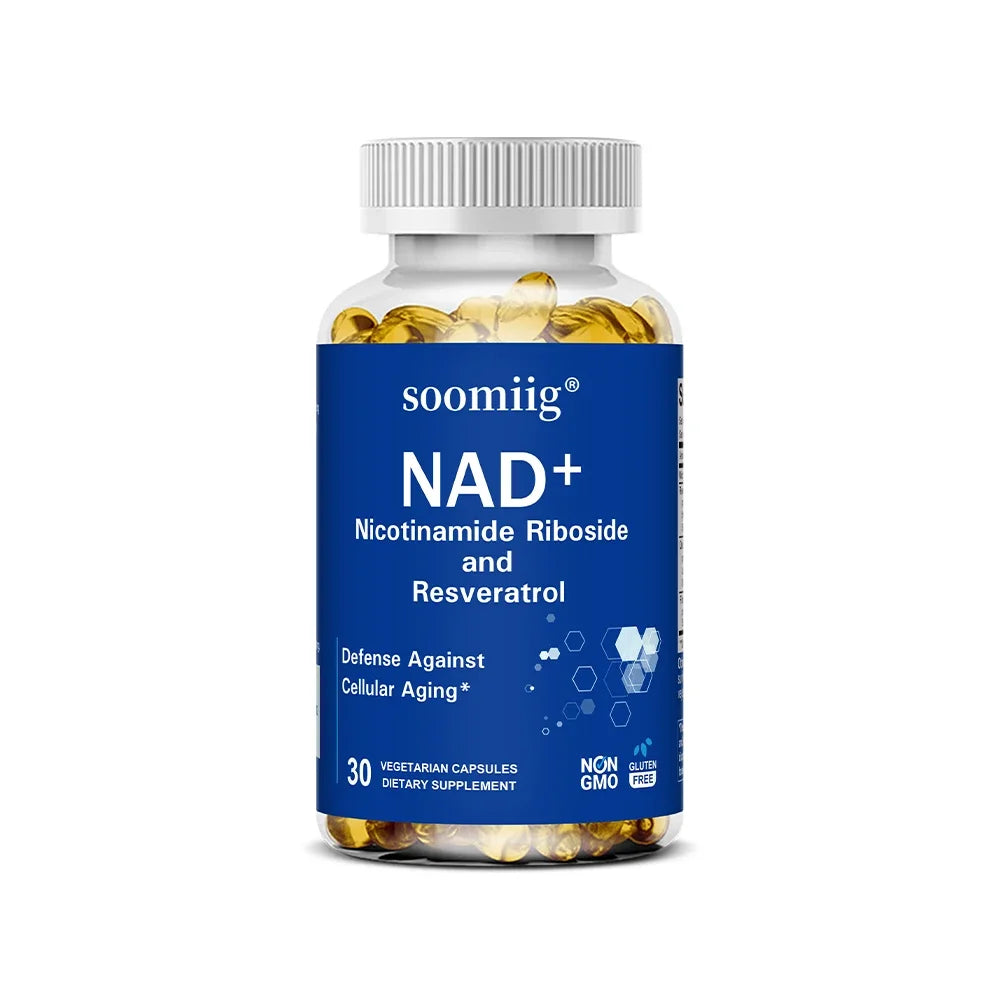 NAD Supplement - with Nicotinamide Riboside & Resveratrol, Natural Energy, Cellular Health, Anti Aging, Enhance Immunity Healthy supplements