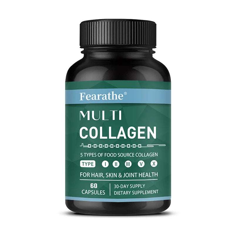 Advanced Multi Collagen with Vitamin C, Hair Skin and Nails Health Vitamins for Women and Men - with Types I II III V X Healthy supplements