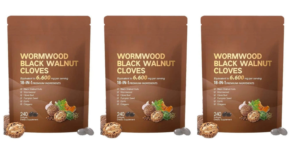 18-in-1 Wormwood Black Walnut Clove Softgels 6600mg Herbal Blend with Garlic Pumpkin Seed Oregano Daily Wellness 240 Softgels Healthy supplements
