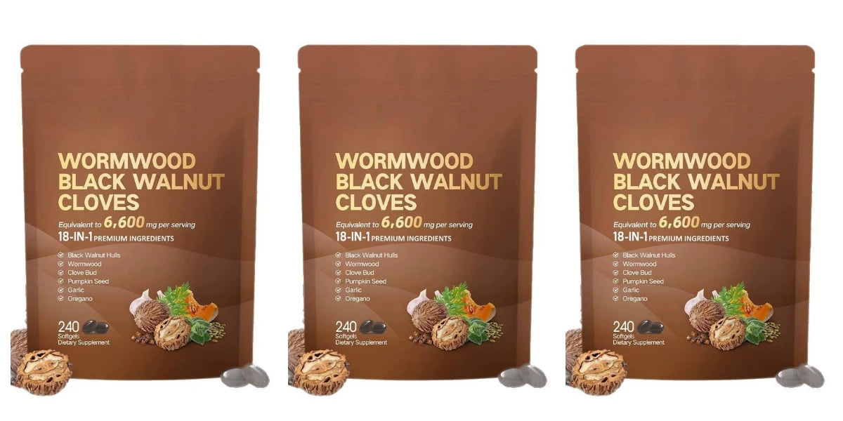 18-in-1 Wormwood Black Walnut Clove Softgels 6600mg Herbal Blend with Garlic Pumpkin Seed Oregano Daily Wellness 240 Softgels Healthy supplements