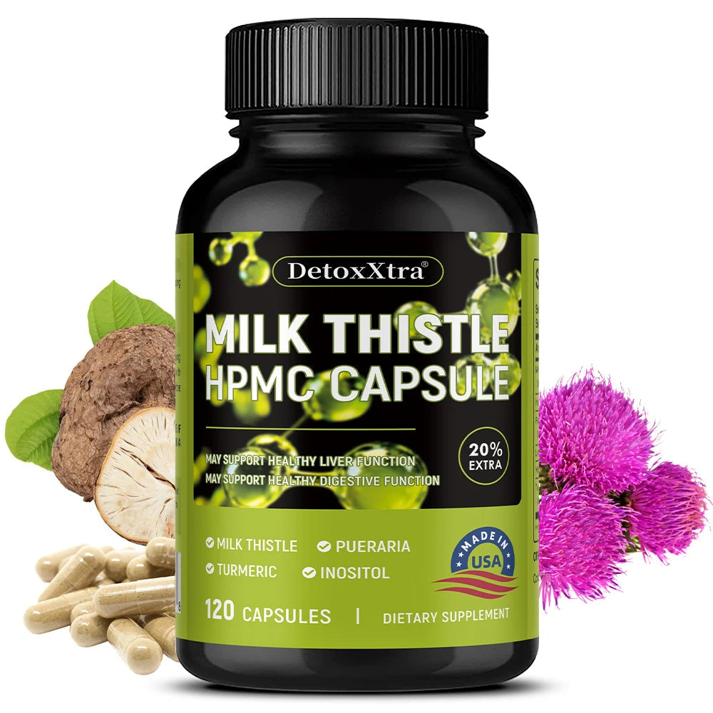 Milk Thistle Liver Cleanse Detox Health Supplement, Supports Healthy Liver Function Men & Women, Boosts Immunity, Antioxidant Healthy supplements