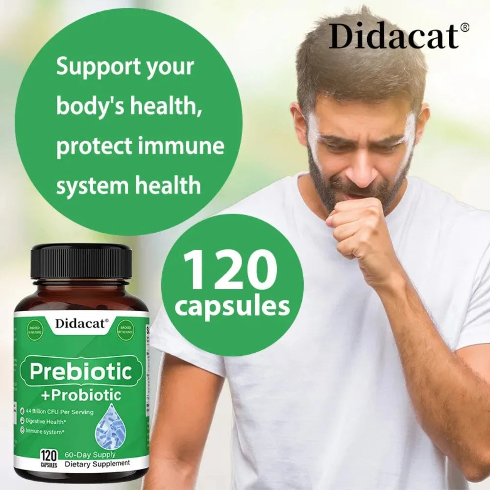Probiotics & Prebiotics Supplement for Women & Men, Support Digestive Health, Gut Health, Immune System, 120 Capsules Healthy supplements