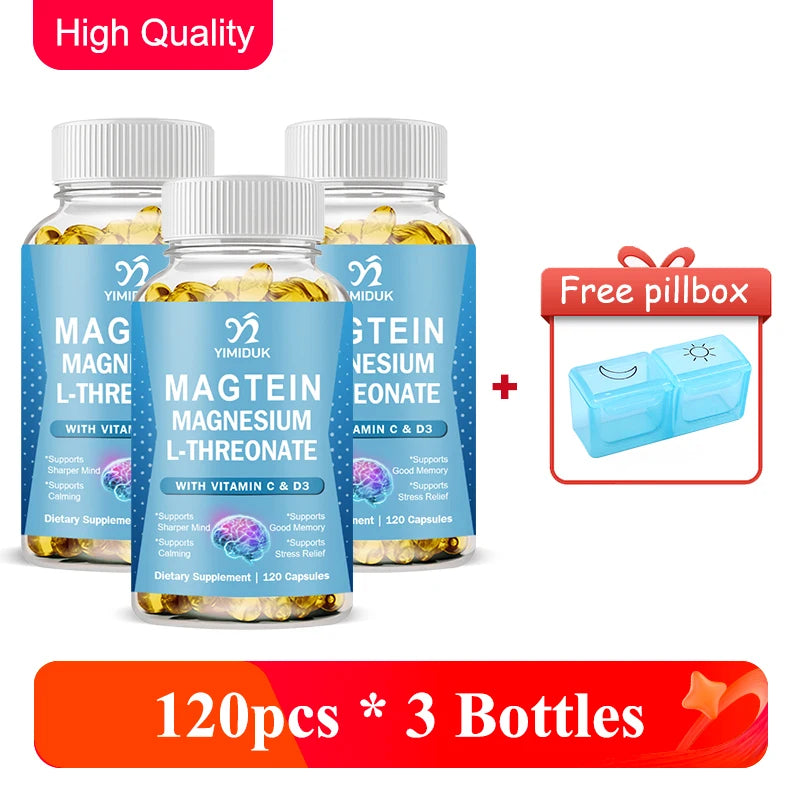 Magnesium L-Threonate Capsules With Vitamin C, Support Focus, Calming Sleep & Brain Health Formula, Men & Women Healthy supplements