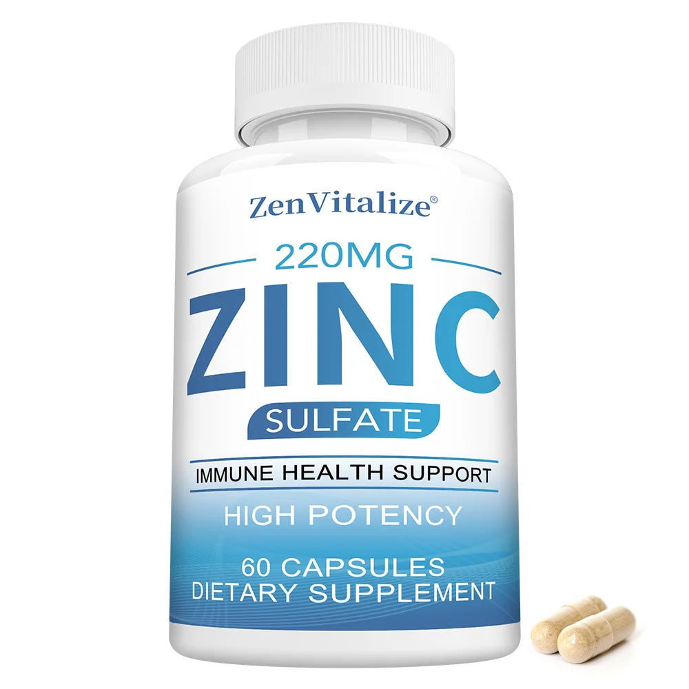 Zinc 50Mg Supplement Capsules – Zinc Sulfate for Antioxidant & Skin Health, Suitable for Both Men and Women Healthy supplements