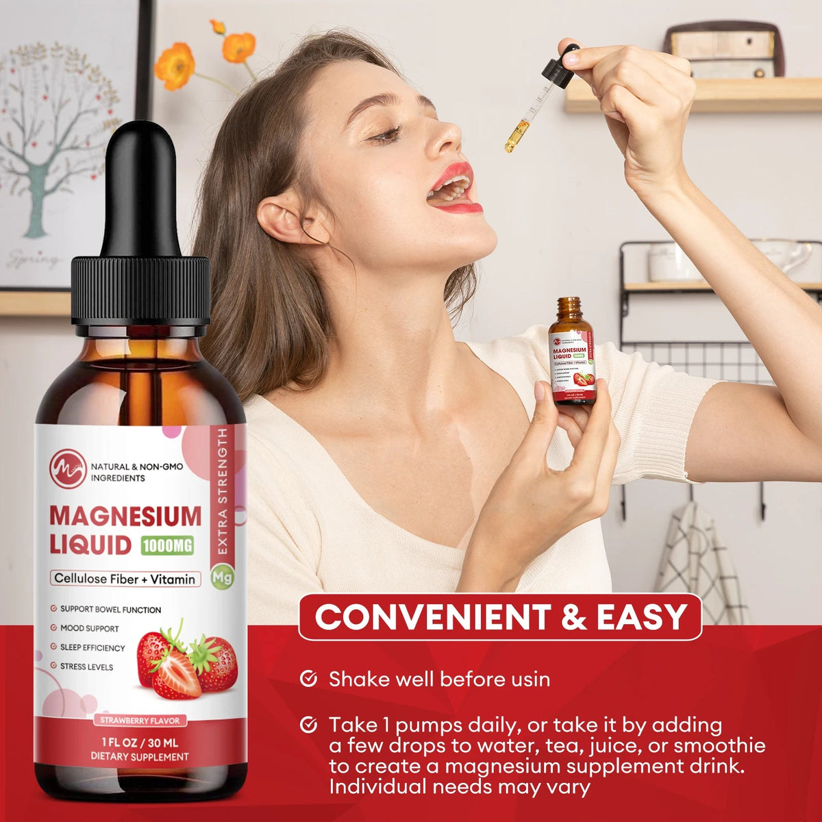 MINCH Magnesium Glycinate Liquid Drop,Sleep Support Vegan Non-GMO Support Bone & joints Health Promote Muscle & Nerve Health Healthy supplements