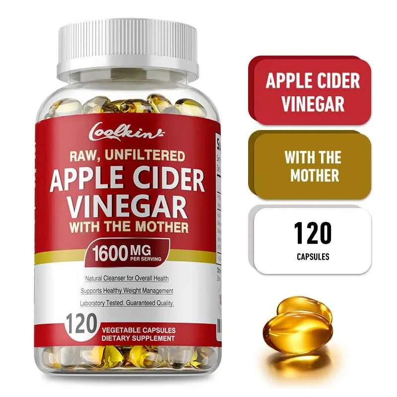 Apple Cider Vinegar Capsules - Supplement B Vitamins, Weight Management, Detox, Relieve Bloating and Constipation, Fat BurnerSup