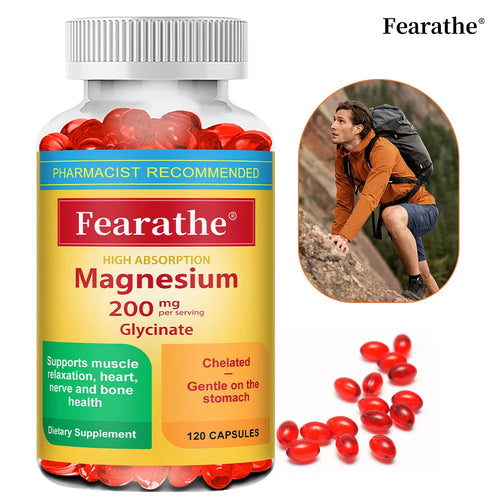 200 Mg Magnesium Glycinate Capsules To Improve Sleep Quality, Support Joint and Bone Marrow Health, and Boost The Immune System Healthy supplements