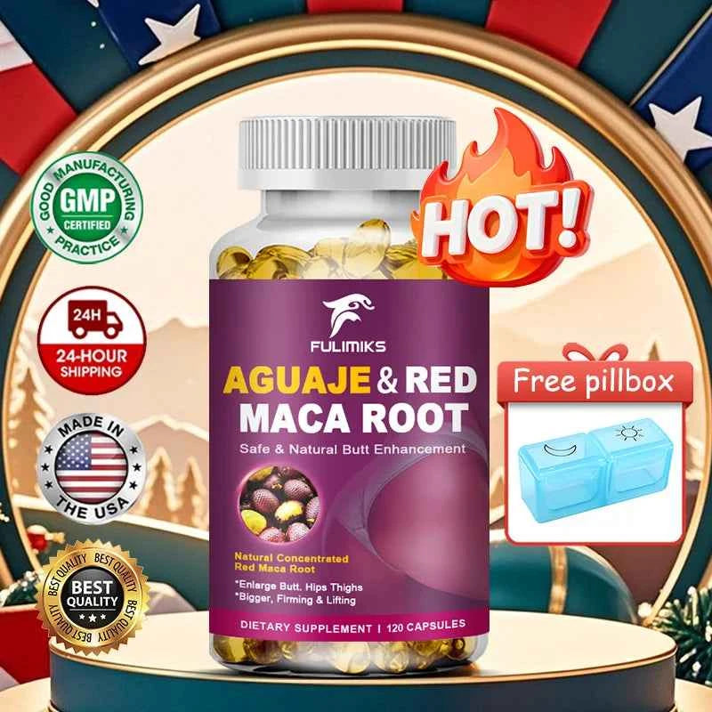 Pure Aguaje & Red Maca Root Capsules, Support Balances Estrogen & Promotes a Healthy Menstrual Cycle, Non-GMO