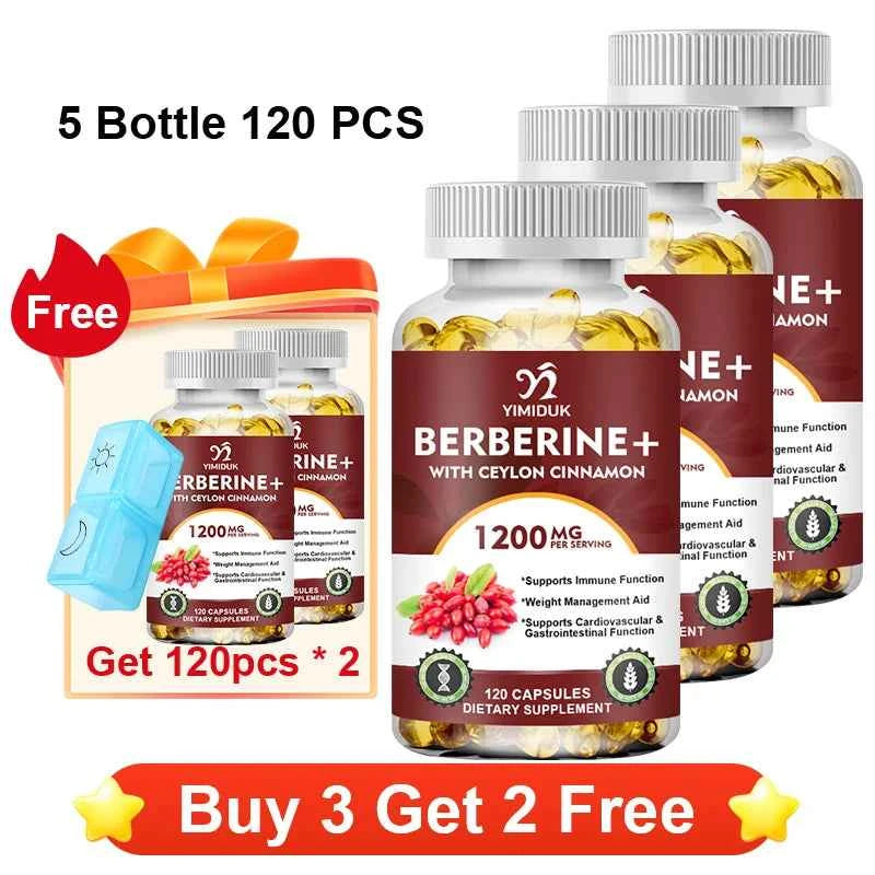 YIMIDUK Berberine Supplement with Cinnamon & Bitter Melon - Heart Health & Weight Management Support