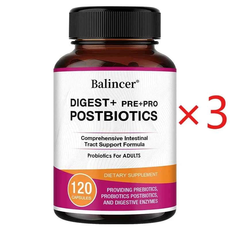 Postbiotics Digestive Enzymes Supplement - Gas & Bloating Relief, Digestion and Intestinal Health for Adults Men and Women