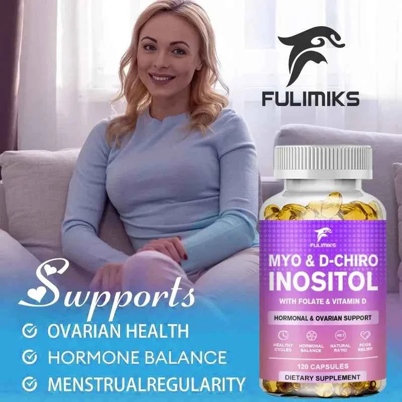 Premium Myo & D-Chiro Inositol Supplement, Support Hormone Balance, Healthy Cycles, Female Ovarian Health & Sugar Cravings