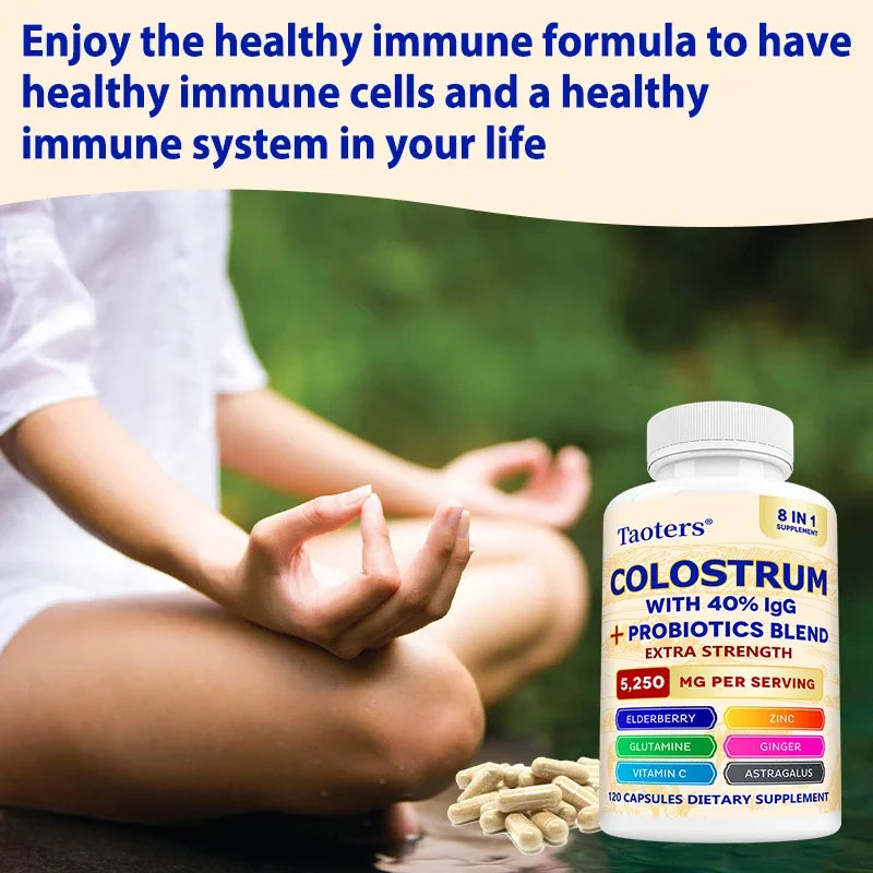Colostrum Supplement, Contains 40% IgG + Probiotic Mixture, Support Gut, Muscle & Immune Health, Boost Immunity, for Men & Women Healthy supplements