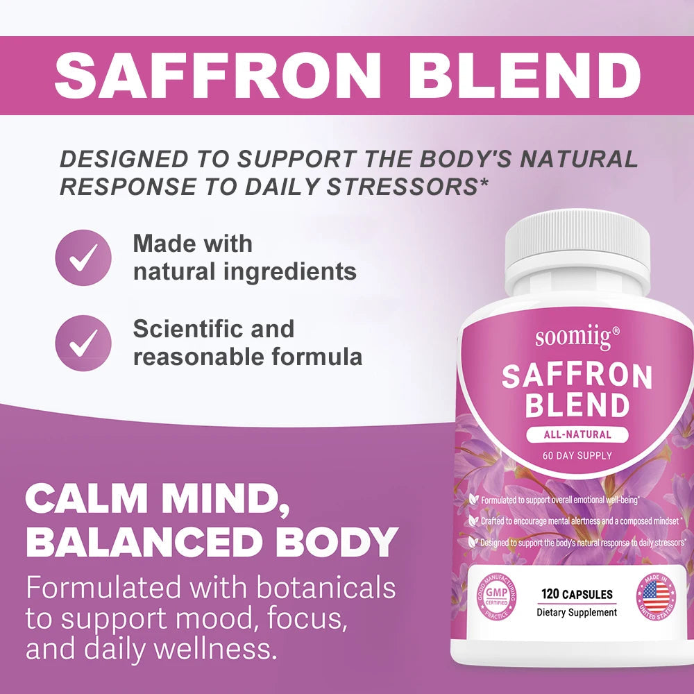 Saffron Supplements Saffron Extract for Mood & Memory, Eye Health - Joint Supplement for Women & Men - 120 Vegan Capsules Healthy supplements