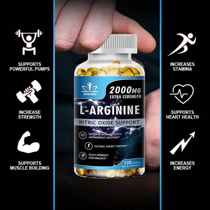 2PCS Men's L-Arginine Endurance Tribulus Terrestris Capsules Male and Female Supplements-Muscle Mass, Endurance and Vitality