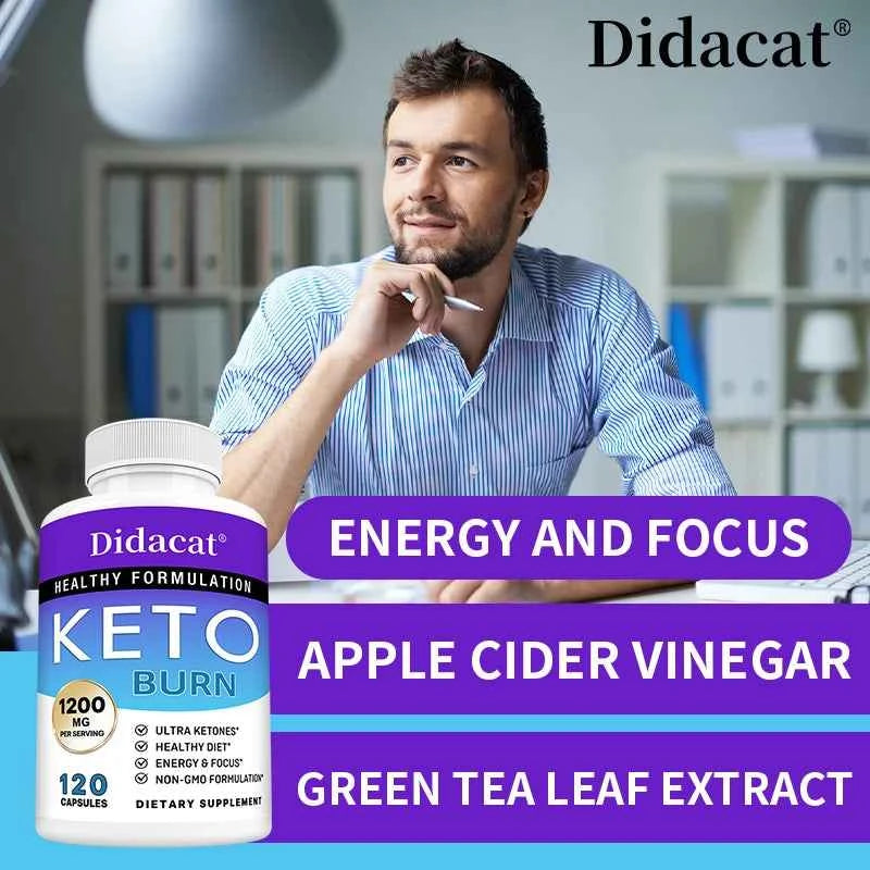 Advanced Keto Supplement - Ketogenic Fat Burner, Suppress Appetite and Support Weight Management, 120 Capsules for Men Women