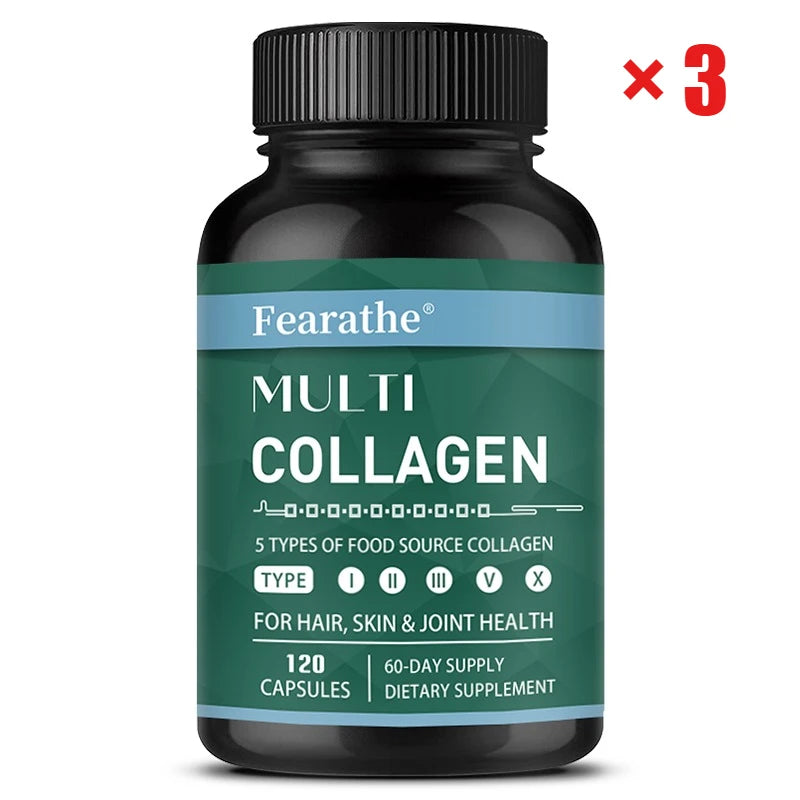 Advanced Multi Collagen with Vitamin C, Hair Skin and Nails Health Vitamins for Women and Men - with Types I II III V X Healthy supplements