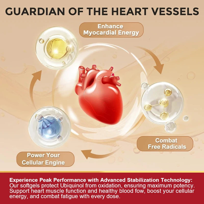 Premium Coenzyme Q10 Supplement, with Omega-3s & Vitamin E, Promotes Heart Health, Cellular Energy, Antioxidant & Healthy Aging Healthy supplements