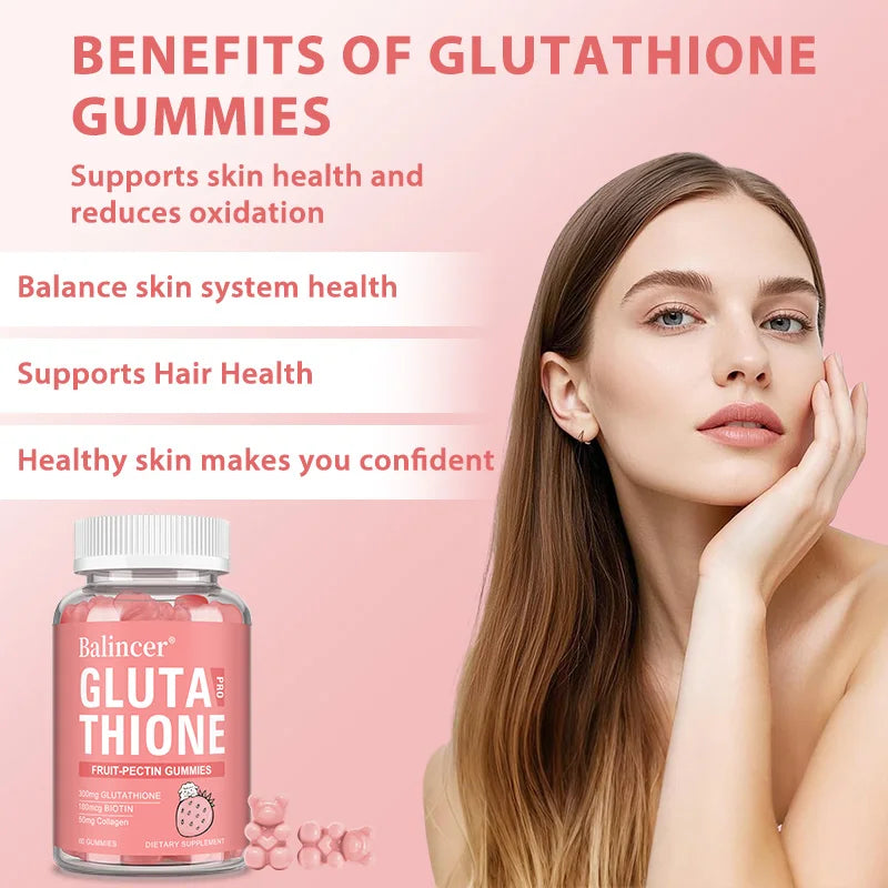 Glutathione Collagen Gummies, Brightening and Anti-aging, Supports Hair, Skin and Nail Health, Glutathione Supplement for Aldult Healthy supplements