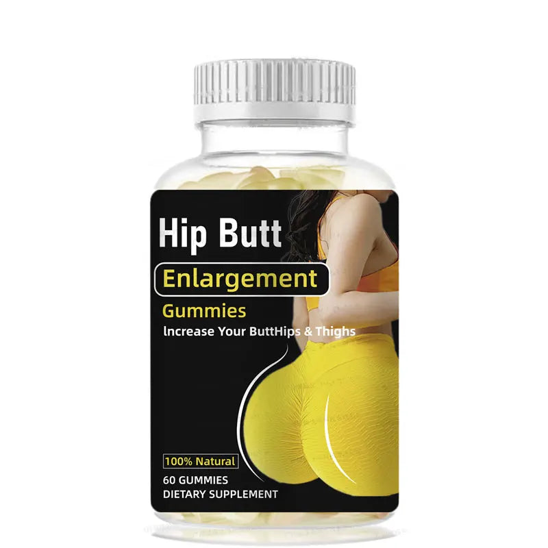 Hip Butt Enlargement Gummies for Buttocks Hips and Thighs Adults Glute Curve Support Gummies for Women Peach Flavor 60 Count Healthy supplements