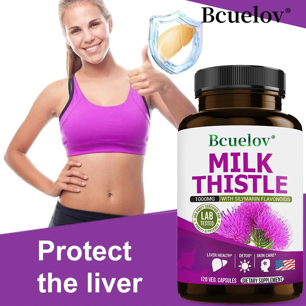 Fatty Liver Cleanse and Liver Detox Supplement with Milk Thistle Extract-for Men and Women, Supports Liver Health, Heart Health Healthy supplements