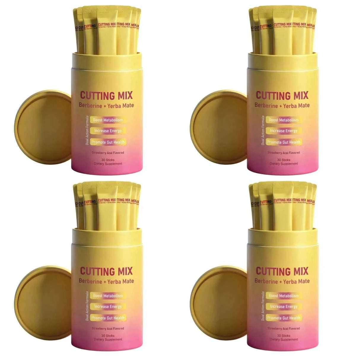 Berberine HCl And Yerba Mate Powder Drink Mix with Chromium Vitamin B6 & B12 30 Sticks Daily Weight Management Supplement