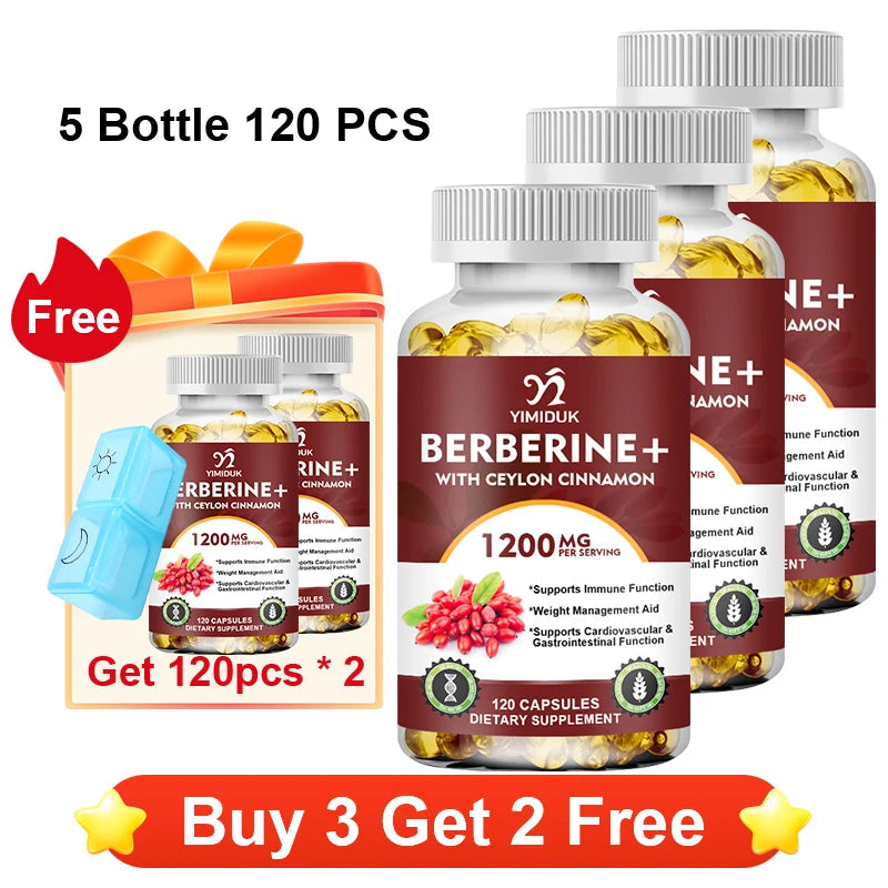 Premium Berberine + Ceylon Cinnamon Supplement, Supports Cardiovascular Health, Glucose Balance, Immunity & Digestive Wellness Healthy supplements