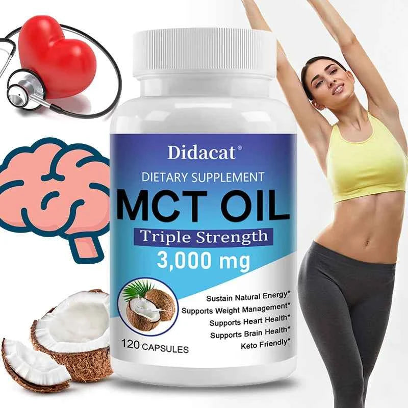 MCT Oil Dietary Supplement, Help Weight Management, Supports Energy, Ketogenesis and Brain Health, Ketogenic Friendly