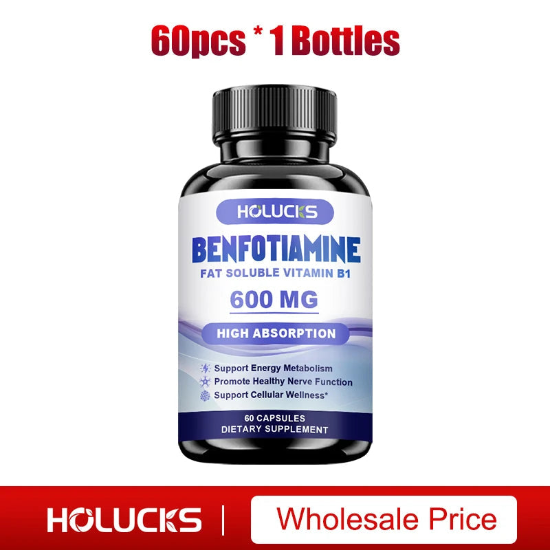 Benfotiamine Capsules, with Fat-Soluble Vitamin B1, Support Nerve Health, Energy Metabolism & Cellular Wellness for Men & Women Healthy supplements