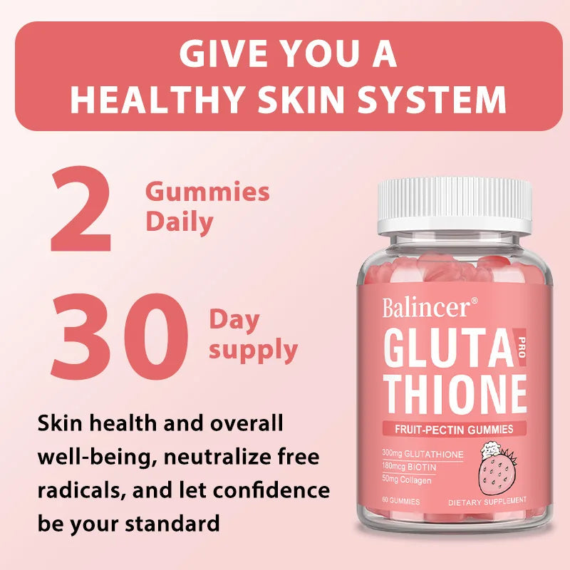 Glutathione Collagen Gummies, Brightening and Anti-aging, Supports Hair, Skin and Nail Health, Glutathione Supplement for Aldult Healthy supplements