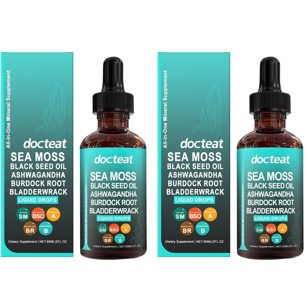 Docteat Sea Moss Liquid Drops 60ML Intestinal Health Digestion Skin Moisture Immune Support Nutritional Supplement Healthy supplements