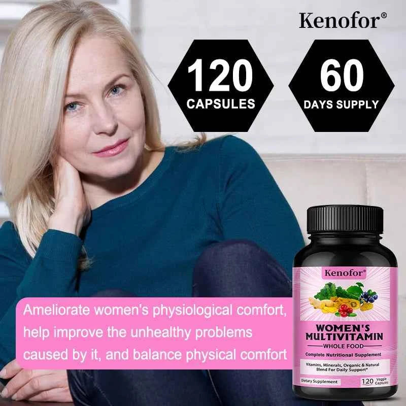 Women's Complete Multivitamin Multimineral Capsules - Hair Skin Nails & Joint Support, Heart Brain Immune Health, 120 Counts