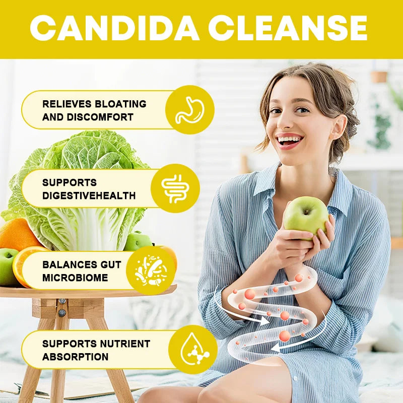 Candida Cleanse-Cleansing & Gut Health Supplement For Men & Women-Supports Metabolism,Energy,Gut Detoxification & Flora Balance Healthy supplements