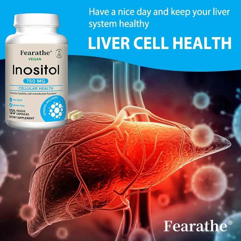 Inositol 750mg Capsules, Pure Inositol Supplement, Support Female Body Wellness, Immune, Metabolic Balance & Relaxed Mood