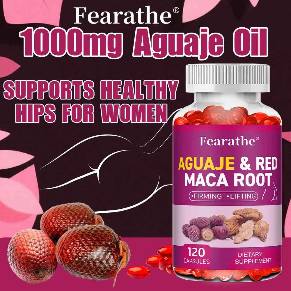 Organic Aguaje with Red Maca Root Extract Supports Full & Firming Buttocks and Immune Health 120 Capsules
