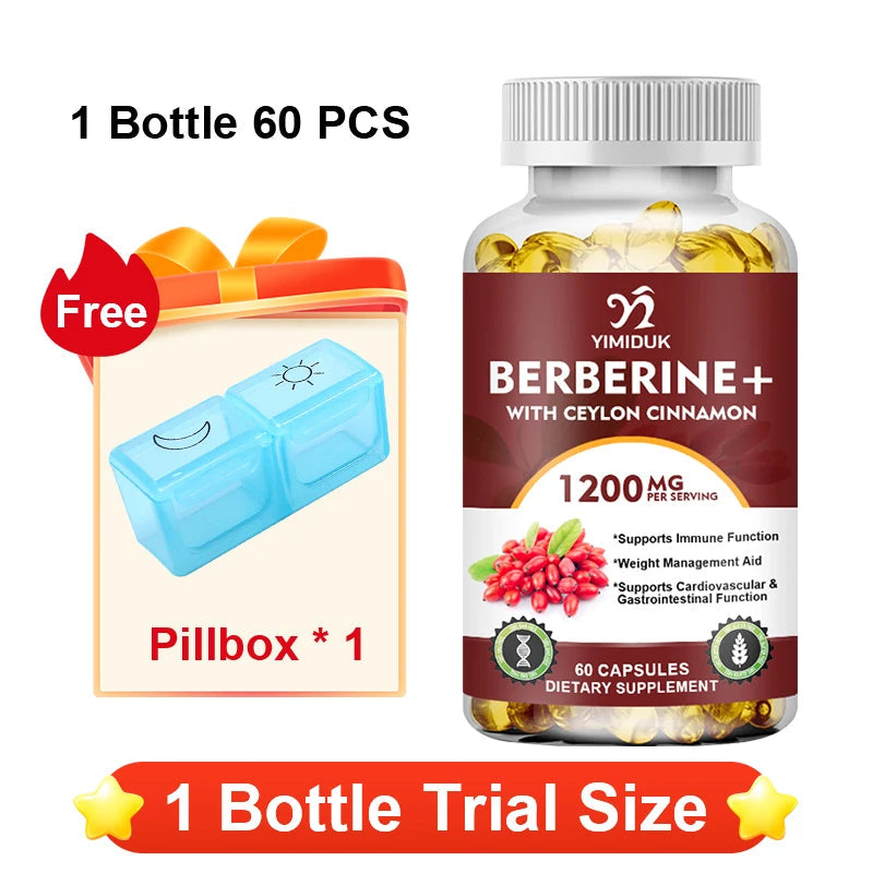 Premium Berberine + Ceylon Cinnamon Supplement, Supports Cardiovascular Health, Glucose Balance, Immunity & Digestive Wellness Healthy supplements