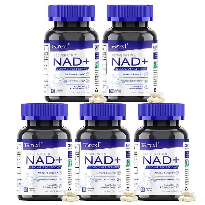 NAD + Resveratrol Supplement NAD Plus Boosting - Supports Cellular Energy, Anti-aging, Metabolism, Skin Health Healthy supplements