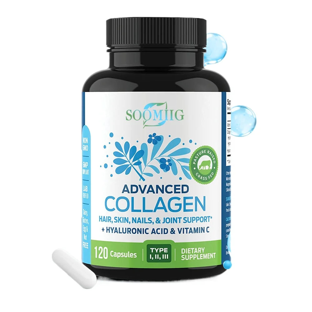 Multi Collagen Capsules, Hydrolyzed Collagen Supplement for Hair Skin Nails Joint & Bone Health, Anti-Aging Antioxidant Support Healthy supplements