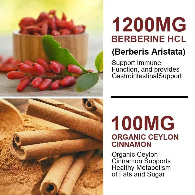 YIMIDUK Berberine Supplement with Cinnamon & Bitter Melon - Heart Health & Weight Management Support