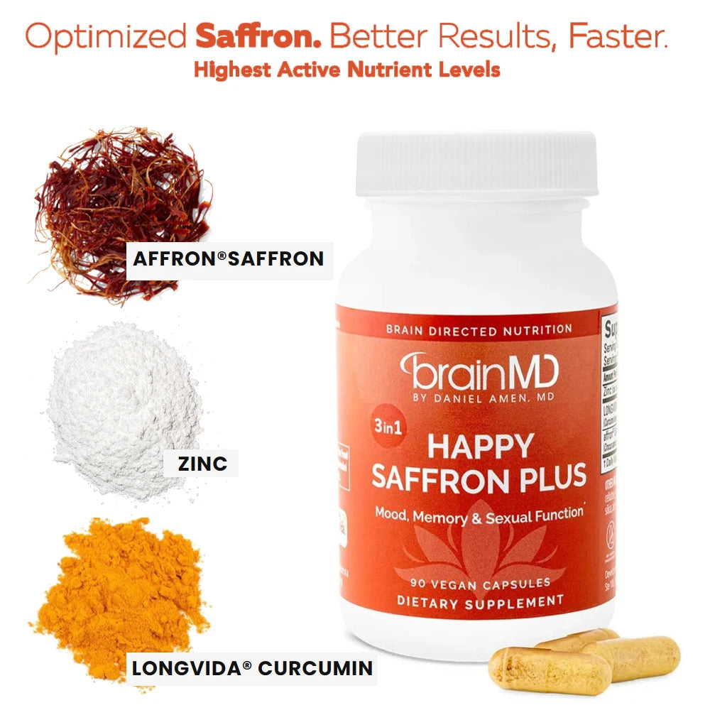 Saffron Supplements With Saffron Flower Extract, Curcumin & Zinc for Mood, Memory & Eye Health, Joint Supplements for Men Women Healthy supplements