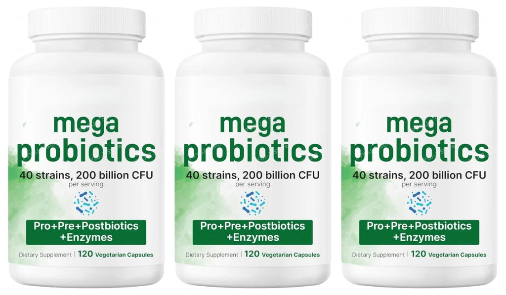 Probiotics Capsules 200 Billion CFU 40 Strains Prebiotics Digestive Enzymes Gut Health Supplement 120 Veg Capsules Men Women Healthy supplements