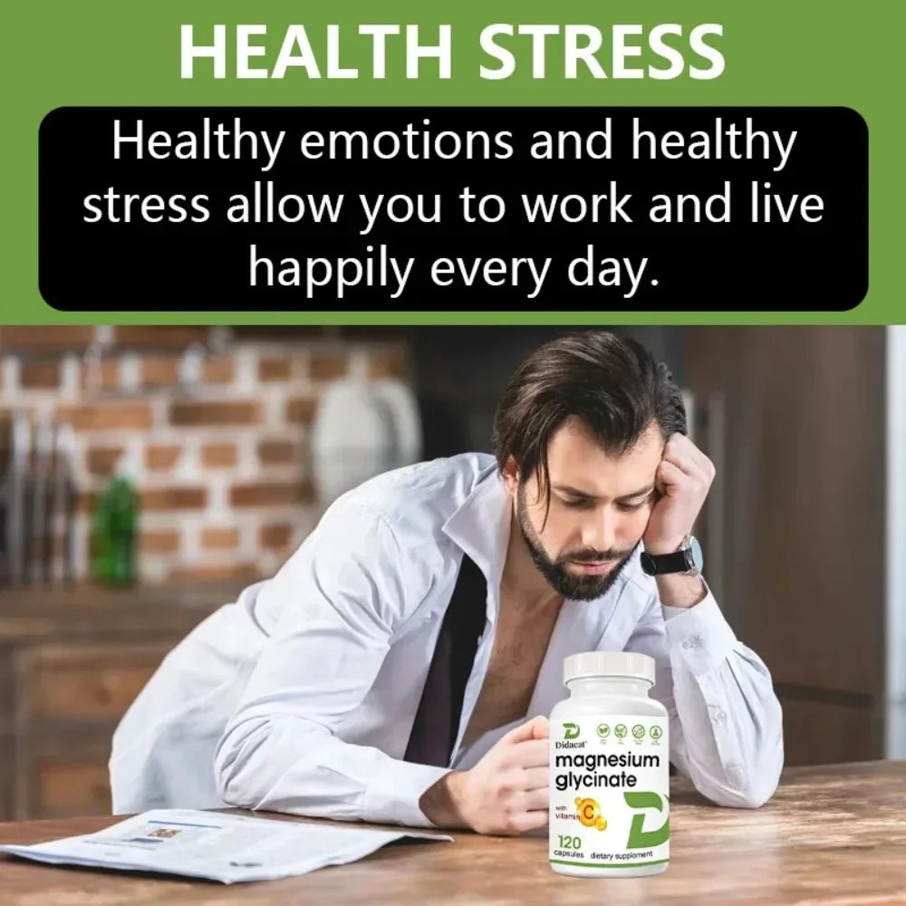 Magnesium Glycinate + Zinc Supplement Capsules, High Absorption, Support Sleep Health, Bone Joint, Brain, Strengthen Immune Healthy supplements