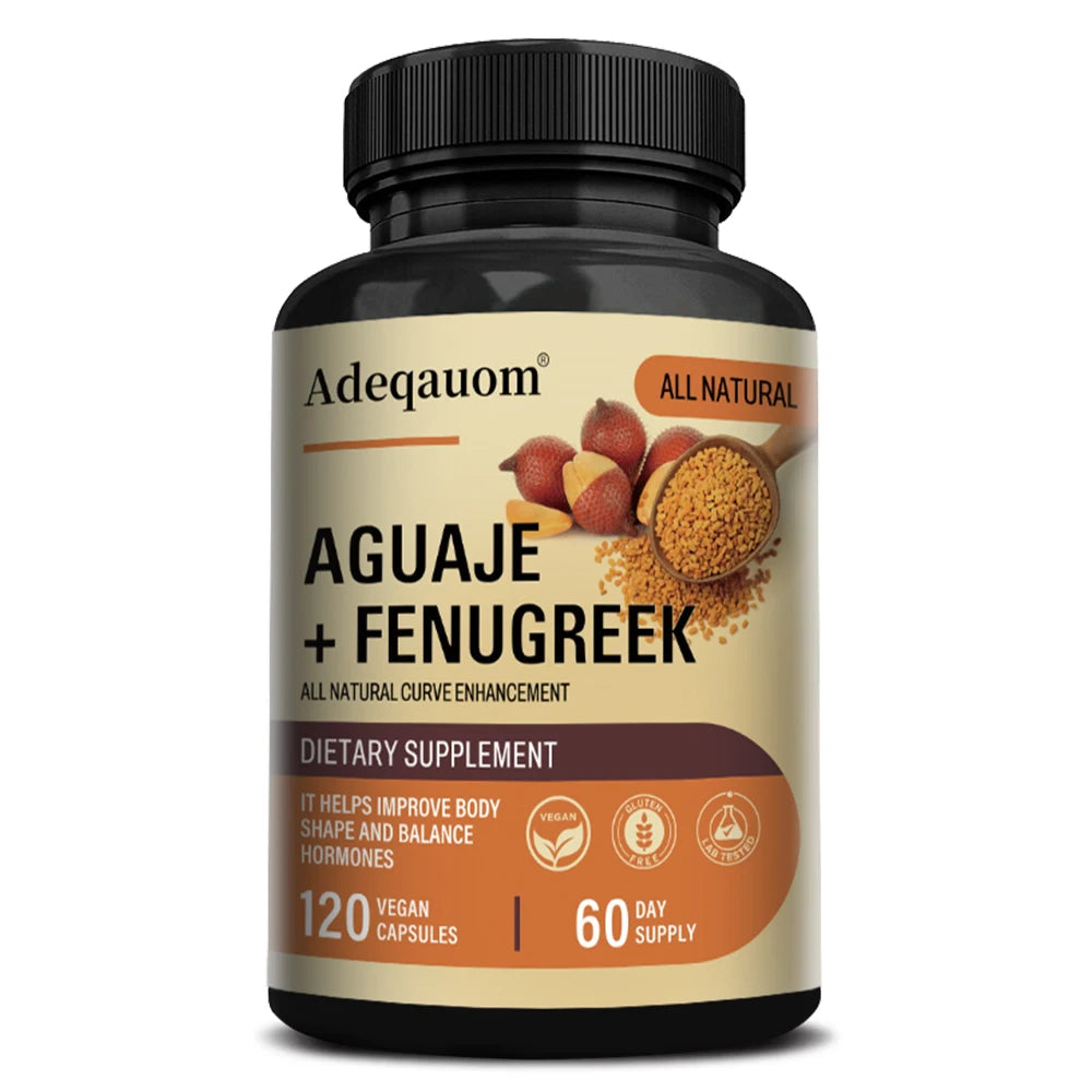 Aguaje + Fenugreek Capsules - 1000mg, Supports Buttocks, Curvy Body & Breast Support, Immune Health, Rich in Protein & Vitamins Healthy supplements