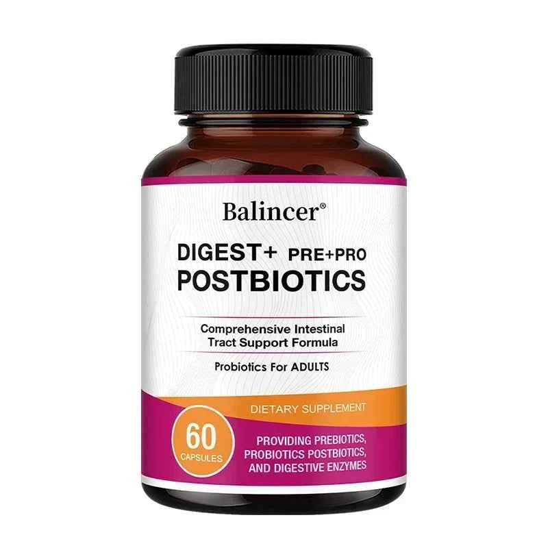 Postbiotics Digestive Enzymes Supplement - Gas & Bloating Relief, Digestion and Intestinal Health for Adults Men and Women