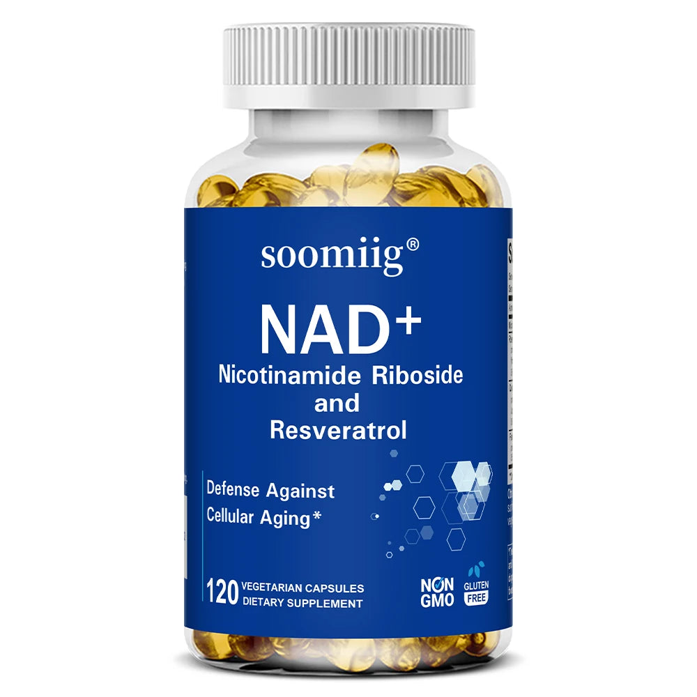 NAD Supplement - with Nicotinamide Riboside & Resveratrol, Natural Energy, Cellular Health, Anti Aging, Enhance Immunity Healthy supplements
