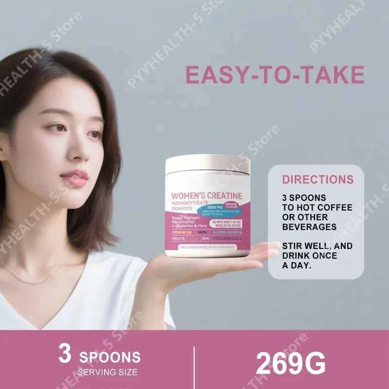 Female Compound Creatine Powder Supplement Powder for Nutrition Support, 3 Spoons Per Day, 269g