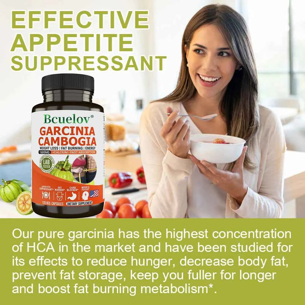 Bcuelov Garcinia Cambogia Capsule for Women & Men Fat Burning, Intestinal Cleansing, weight Management Supplement, NON-GMO