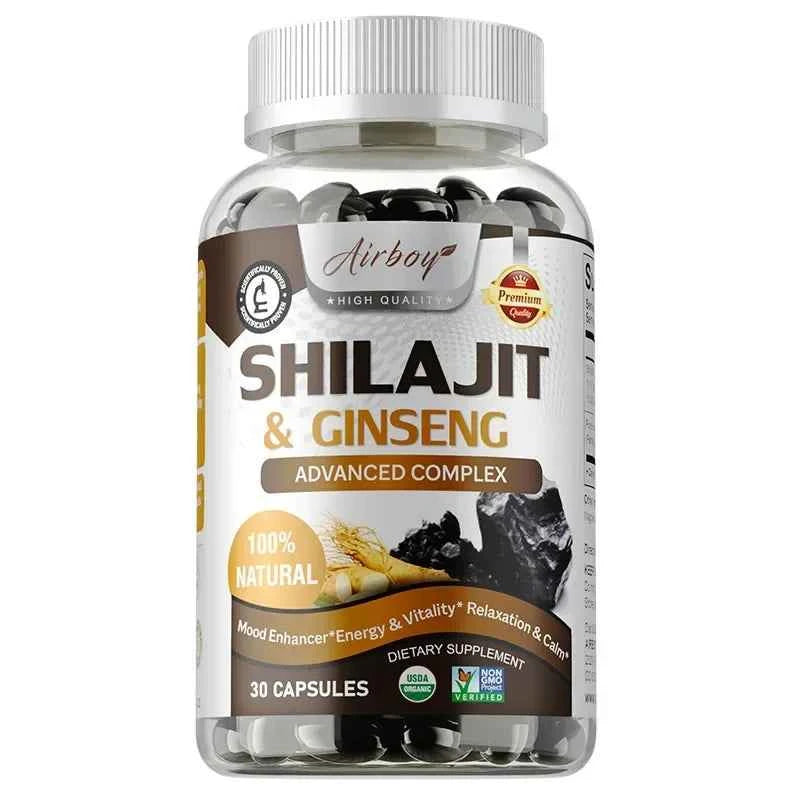 Shilajit & Ginseng - Energy & Vitality Support, Improve Mental Clarity, Immune Support, Increase Endurance, Muscle Growth
